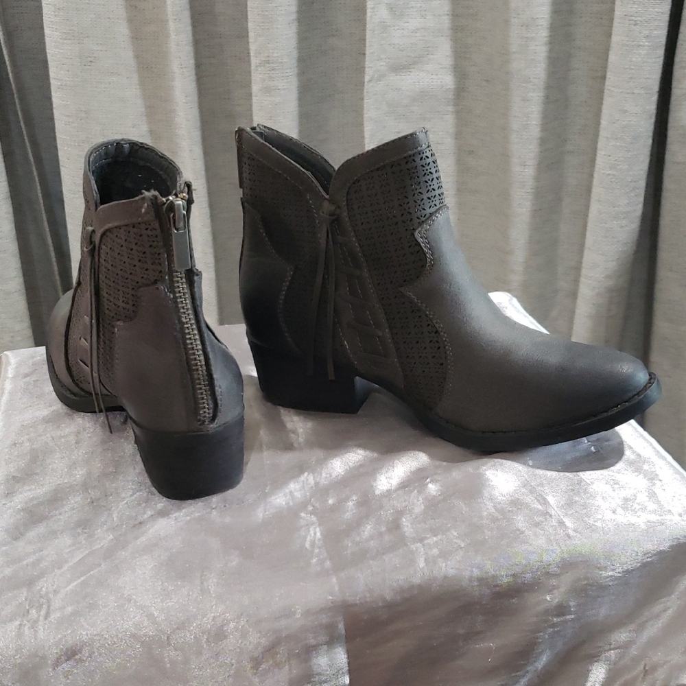 Gray Ankle Boots